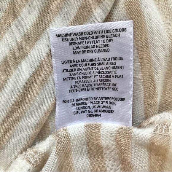 Anthropologie Little Yellow Button Stripe Contrast Top-XS - Picture 8 of 8